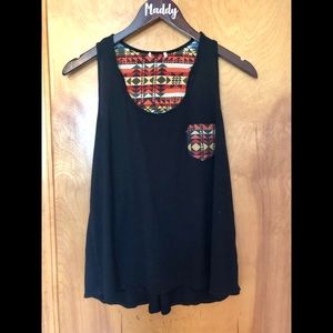 Basic black flowy tank top